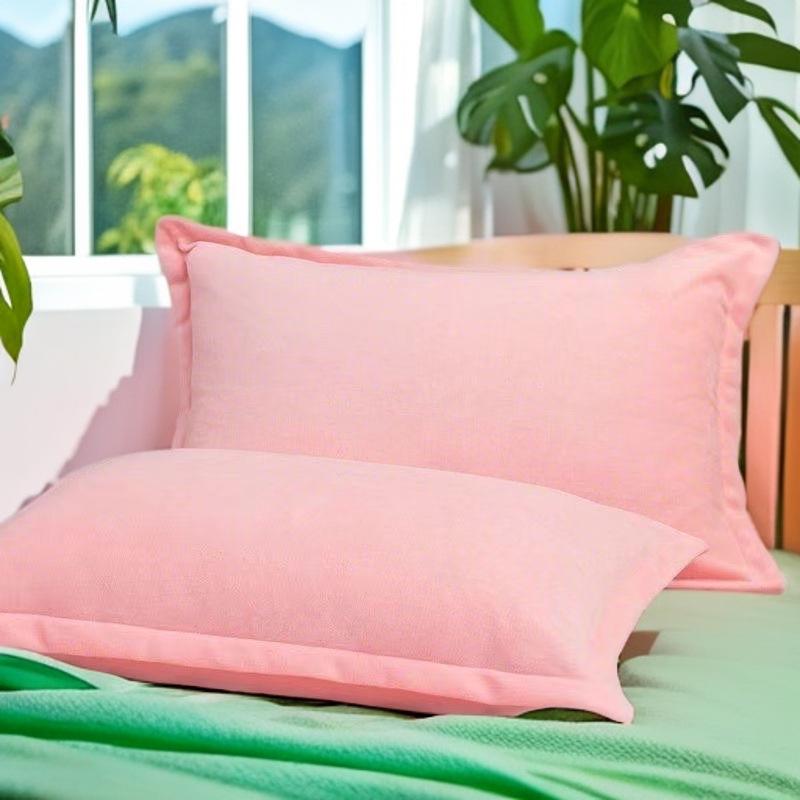 Fleece-Lined Milk Velvet Single Pillowcase, Solid Color, 48x74 cm