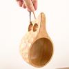 200ml Nordic Style Handmade Wooden Cup Portable Travel Coffee Cup Camping Hiking Survival Tea Cup