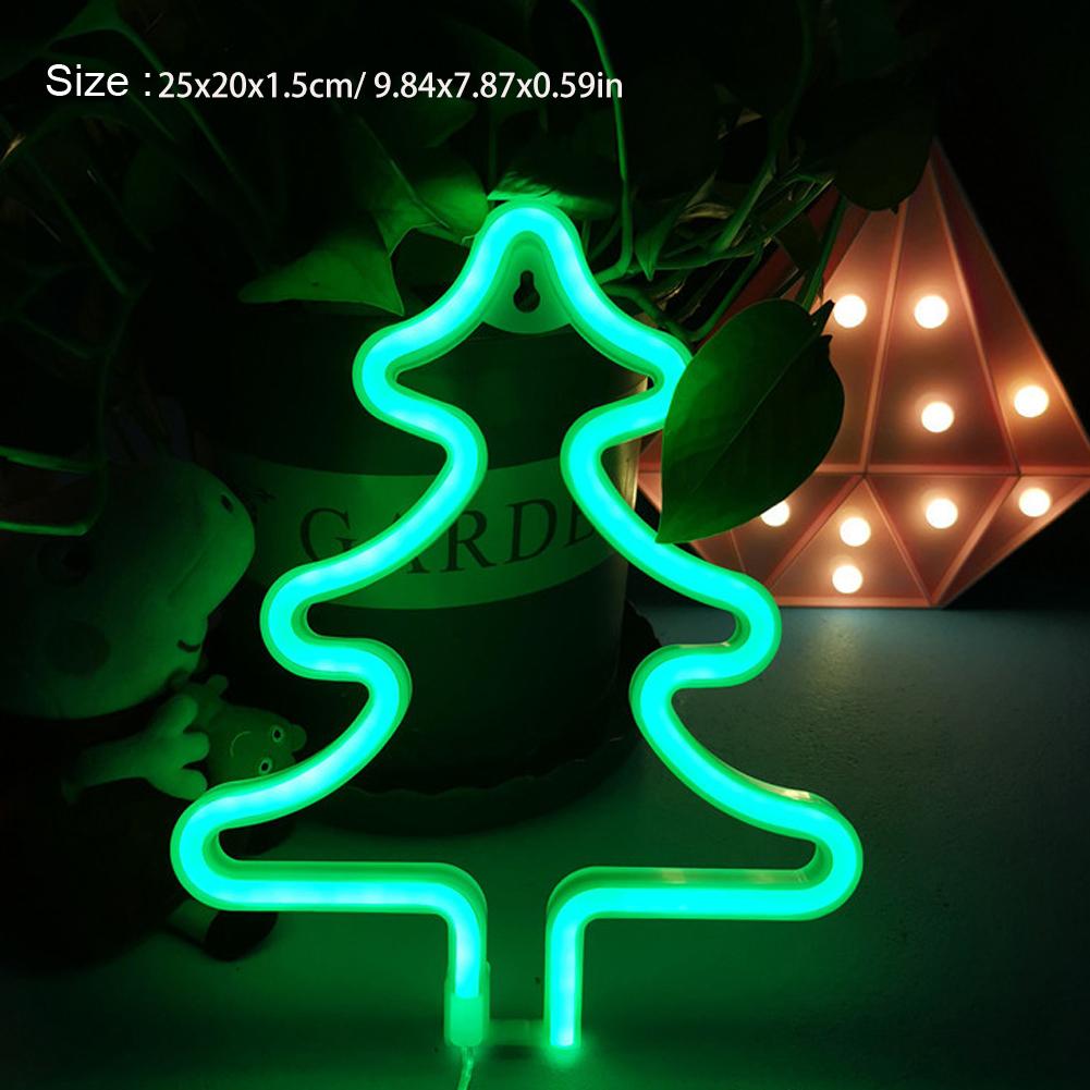 

1PC LED Neon Light Christmas Decorative Light Wall Lights Night Light for Home Bar Wall Party Decoration(Batteries not included) Green