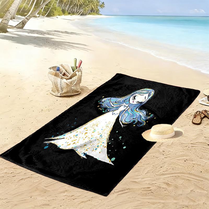 Leichenbraut Aufdruck Strandtuch, Großes Weiches Schnelltrocknendes Handtuch für Strand Camping Schwimmen