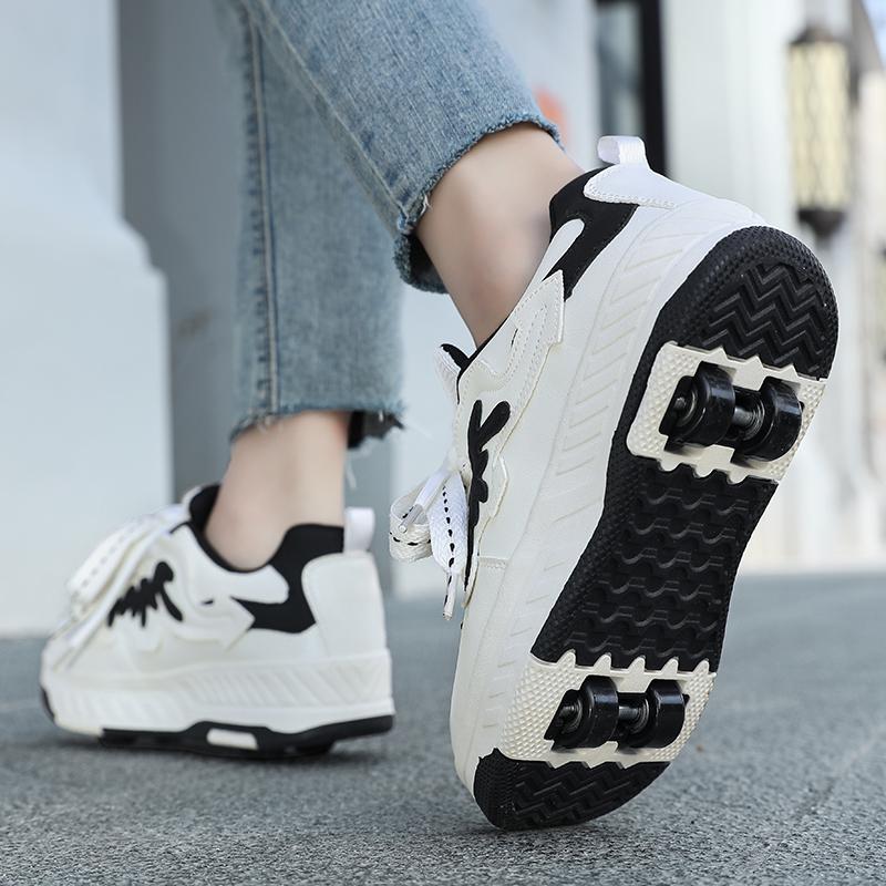 Chlapecké/dívčí boty s kolečky Čtyřkolečkové sportovní boty Kolečkové brusle lze sundat Studentské skate boty Sportovní boty