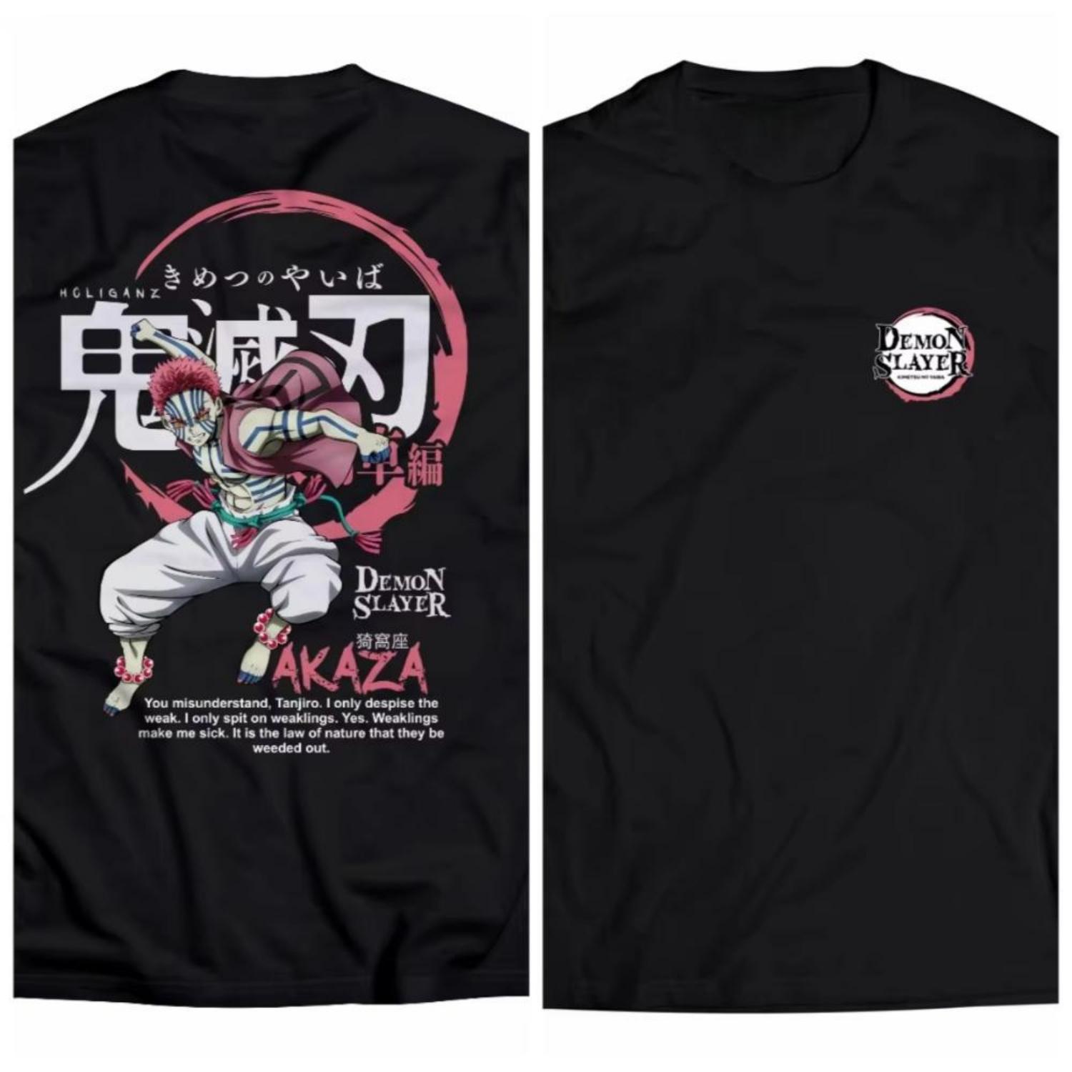 

KATUN Anime Printed T-Shirt AKAZA DEMON SLAYER KIMETSU NO YAIBA 0018 – Japanese Men Women 24s Cotton T-Shirt Manga Premium XXXXXL чорний