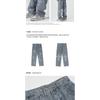 Men Cross Applique Hip Hop Loose Straight Wide Leg Casual Denim Jeans