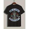 Men'S Skeleton Motorcycle Graphic T-Shirt - "Sons of Aspirin" & "Arthritis Chapter" Design, Black Casual Crew Neck Tee for Summer Outdoor Wear,