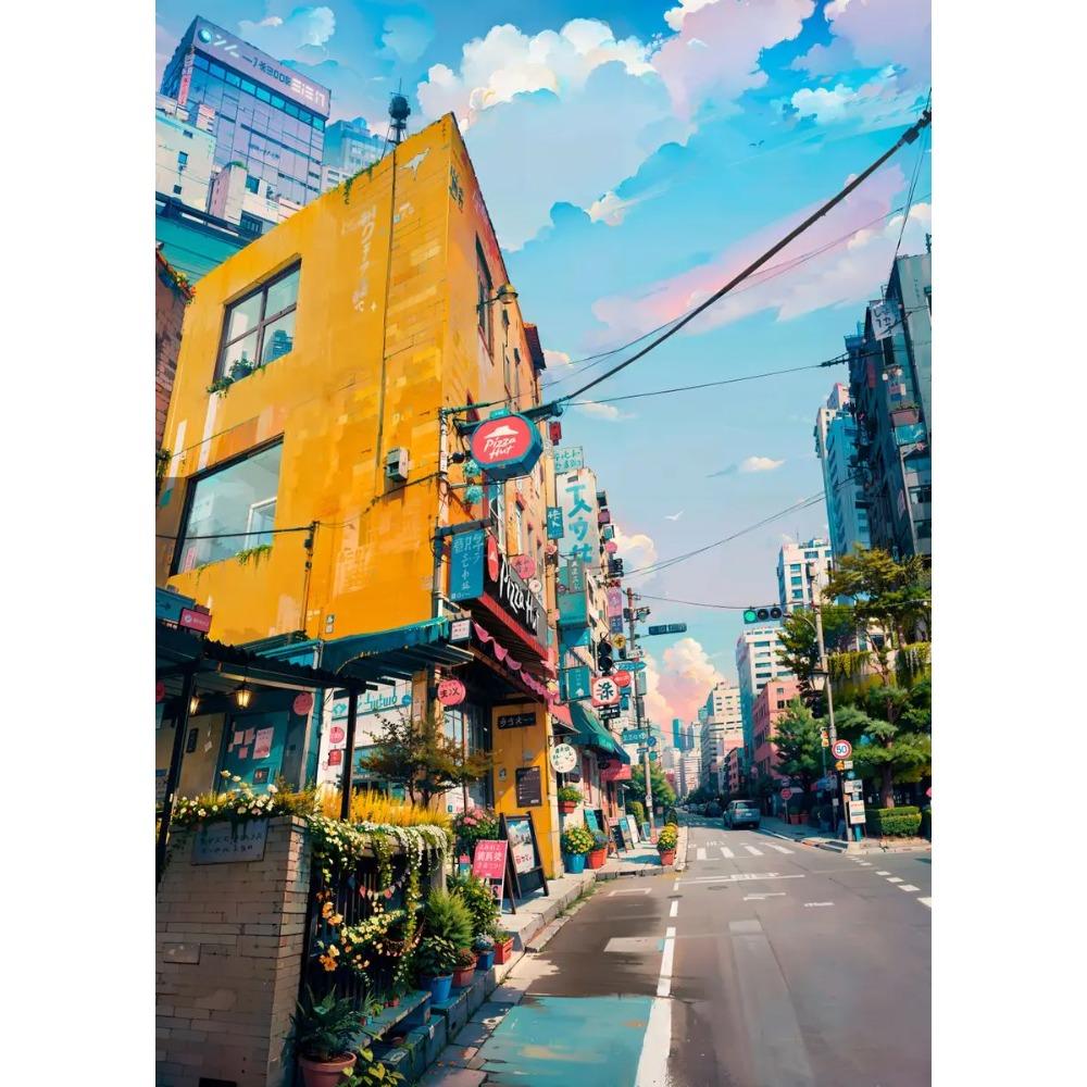 Anime Japanese Street Landscape Poster Prints For Living Room Home Decor Abstract Scenery Canvas Painting Wall Art Aesthetic