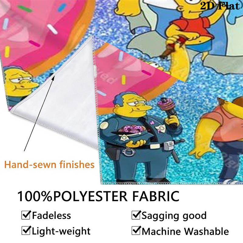Simpsons Family Wall Tapestry Aesthetic Wall Hanging Printed Fabric Blanket Decorative Tapestries for Bedroom Living Room Home Decor