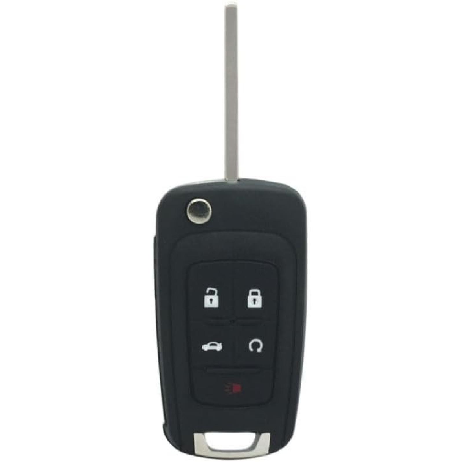 Remote Flip Key Shell Compatible with 5 Button Keyless Entry Remote Key Case