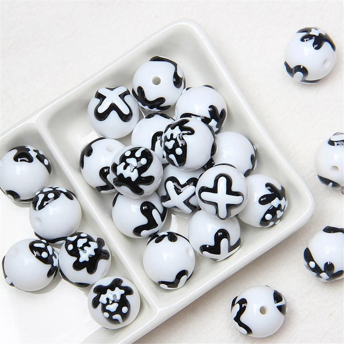 

Z58 16mm Halloween-themed Cartoon Hand-painted Pumpkin Exquisite Bead Handmade Beaded Mobile Phone Chain Material Accessories 16mm(5pcs)