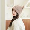Winter Cute Cat Ear Knitted Hat Warm Beanie Winter Pullover Cap for Womens Girls