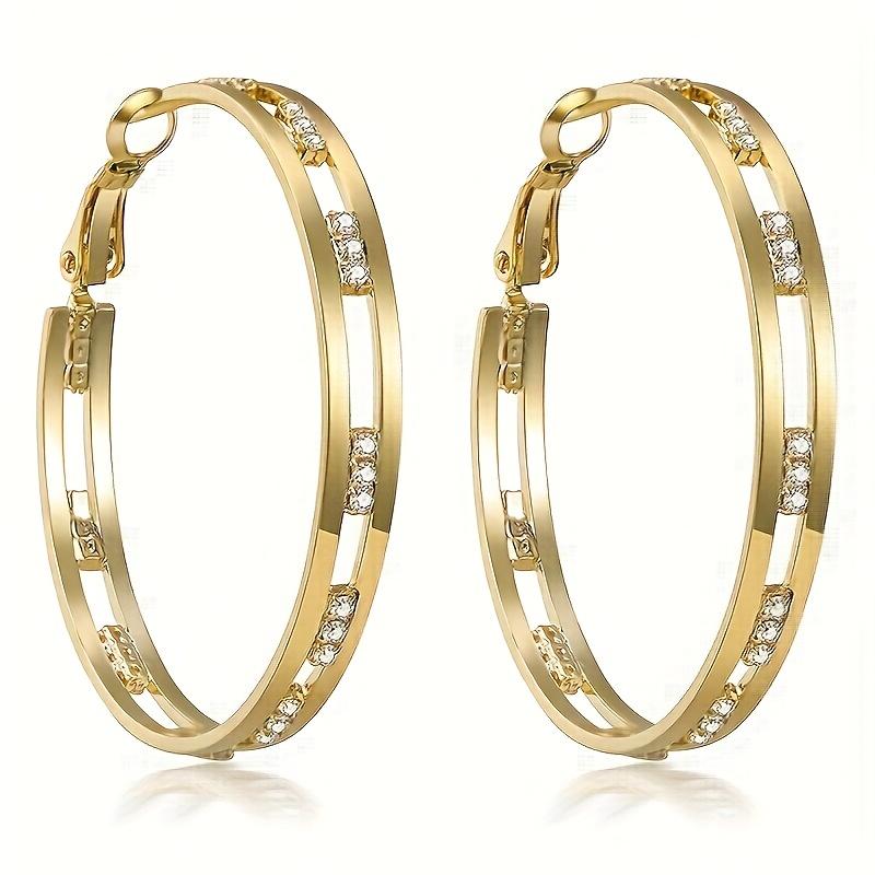 Fashionable Girls Big Circle Earrings  Color/Golden Color Modern Design Statement Women Hoop Earrings Jewelry Bulk