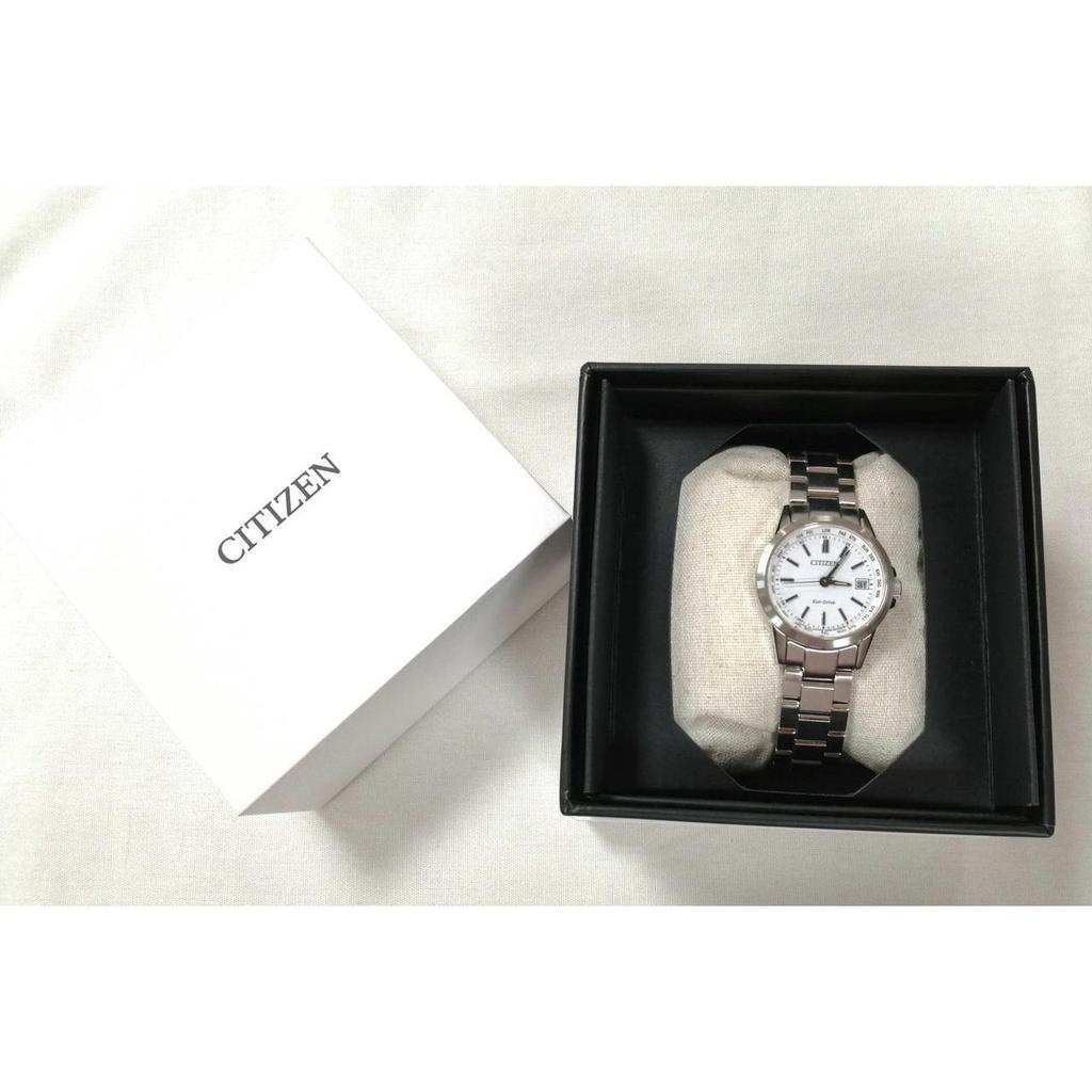 Used CITIZEN Silver color H240-S104823 Eco-drive radio clock CITIZEN
