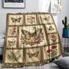 Butterfly Decoration Print Flannel Blanket, High Quality Comfortable for All Seasons, Home Decor, Warmth and Comfort, Perfect for Christmas Gifts23