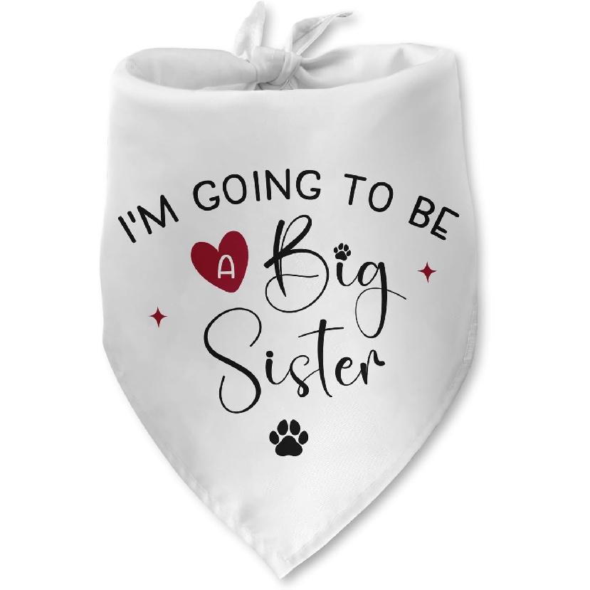 2 Pack Promoted to Big Sister Dog Bandana 2026 Pregnancy Announcement Gender Reveal Dog Outfit Baby Announcement Photo Prop Pet Scarf Accessories for I m Going to Be a Big Sis