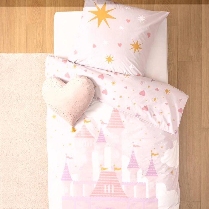 Housse de couette + 1 taie 140 x 200 cm Chateau de princesse