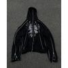 Unisex Oversized Hooded Sweatshirt With Eye Print Zipper Front Streetwear Winter