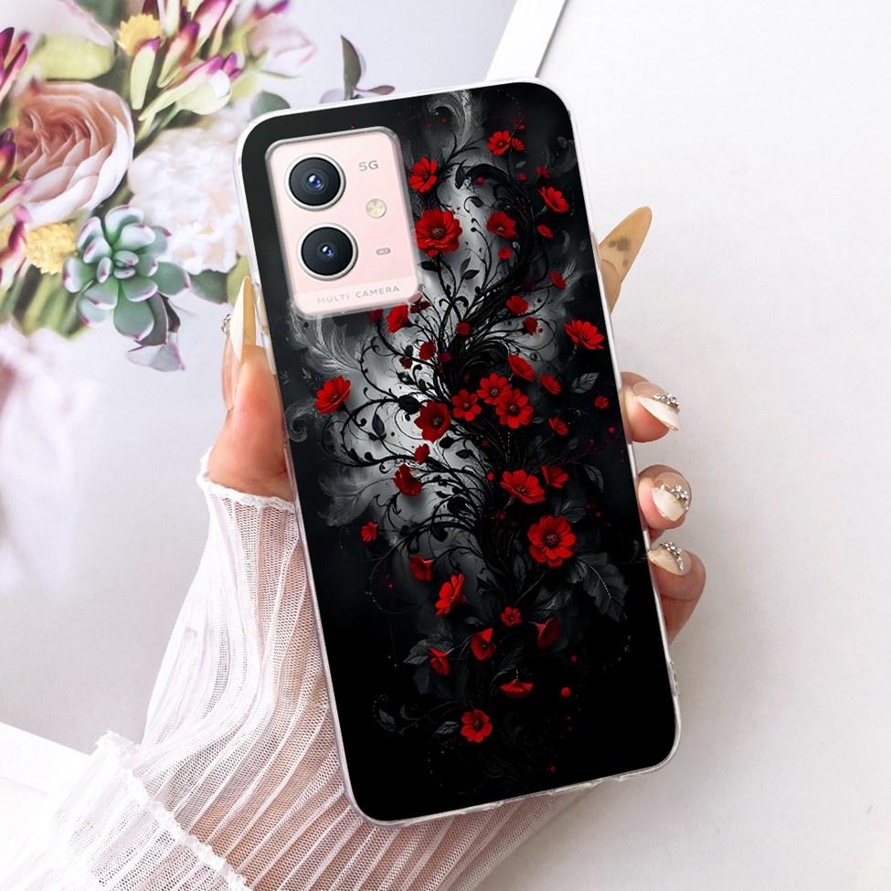 For Vivo Y33s 5G Clear Case Aesthetic Luxury Cute Cat Fashion Butterfly Funny Painted Casing For Vivo V2166A