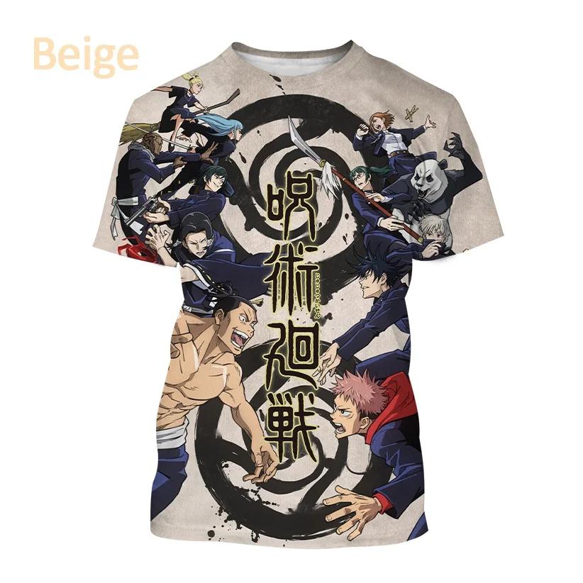 Summer Anime Jujutsu Kaisen 3D Printed T Shirt for Men and Women Casual Hip Hop Harajuku Short Sleeve T Shirt Tops