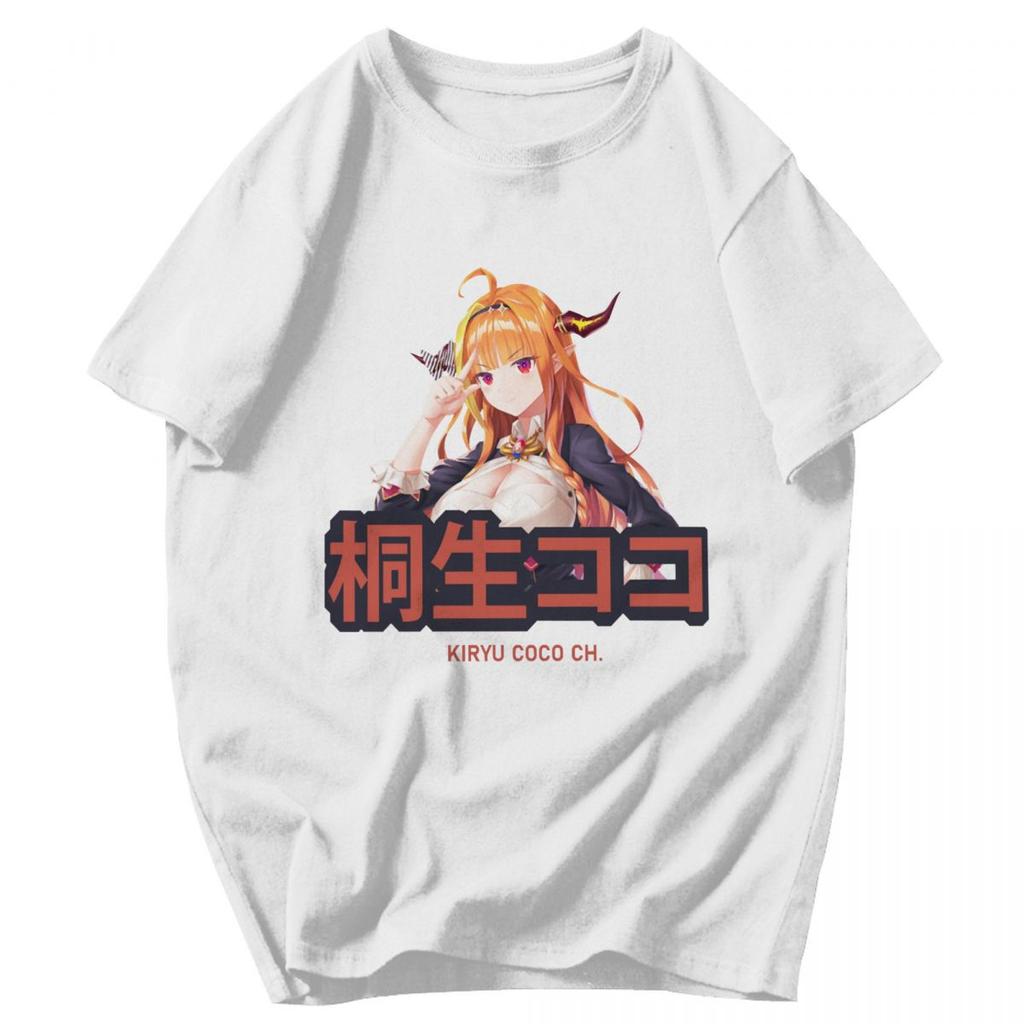 Men T Shirt Hololive Kiryu Coco Idol Showdown Cotton Y2K Graphic Customized Unisex Clothes T Shirts
