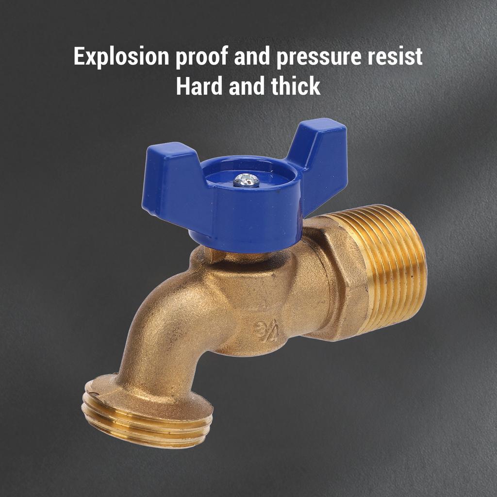 Garden Hose Outlet Valve G3/4in DN20 Male Thread Brass High Temperature Proof Garden Faucet Valve