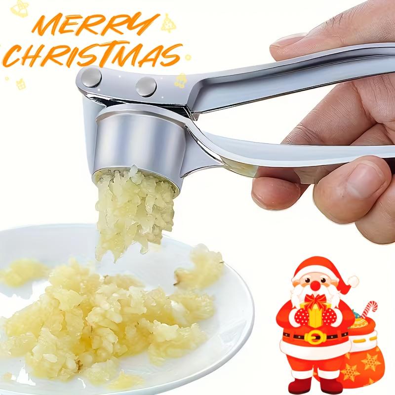 1 Stück Knoblauchpresse, Knoblauchhacker & Schäler aus Edelstahl, herausnehmbares Innenschalendesign für einfache Reinigung und Befüllung mit Knoblauch, Küchenzubehör