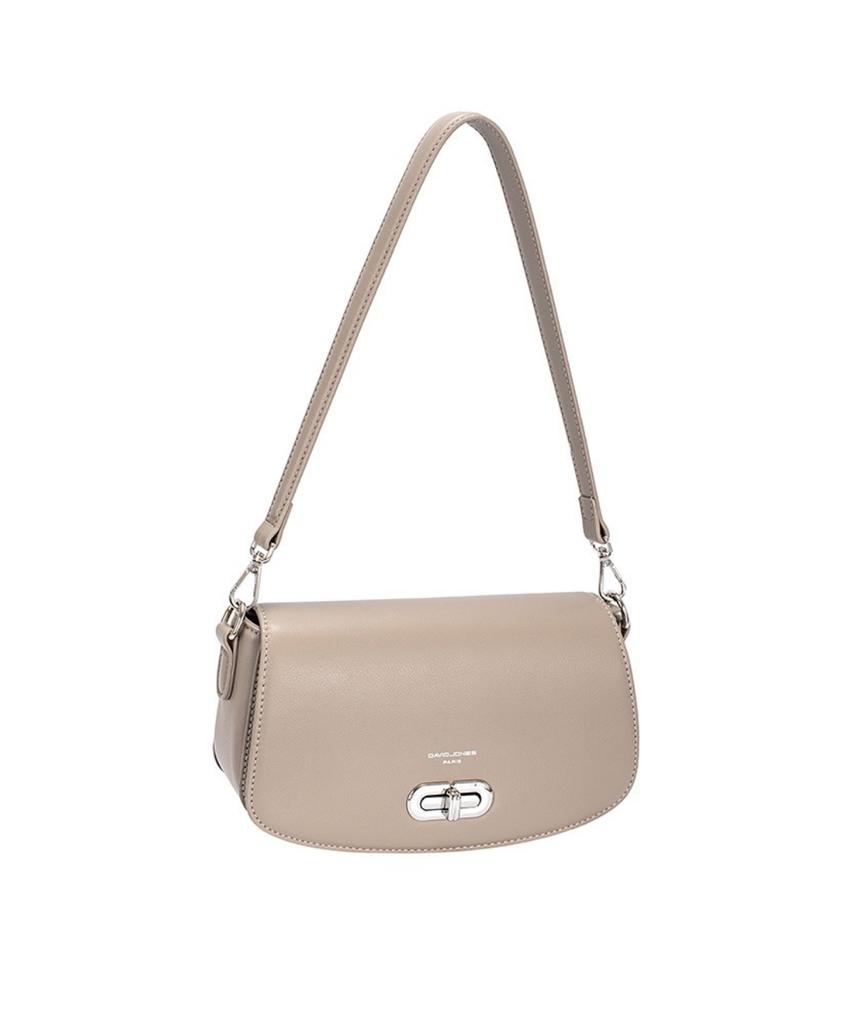 David Jones Le Mare 2-Way Mini Flap Shoulder Leather Bag_Warm Taupe (Cm7856)