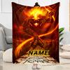 Flame Power Customize Your Name Blanket Cozy Customizable Blanket Comfortable for Bed Home Decor Livingroom Living Room Four Seasons Multipurpose