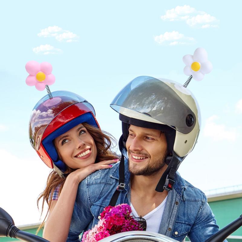 Funny Sun Flower Helmet Decor Motorcycle Bike Helmets Driving Styling Cute Shaking Small Flower Decoration Accessories