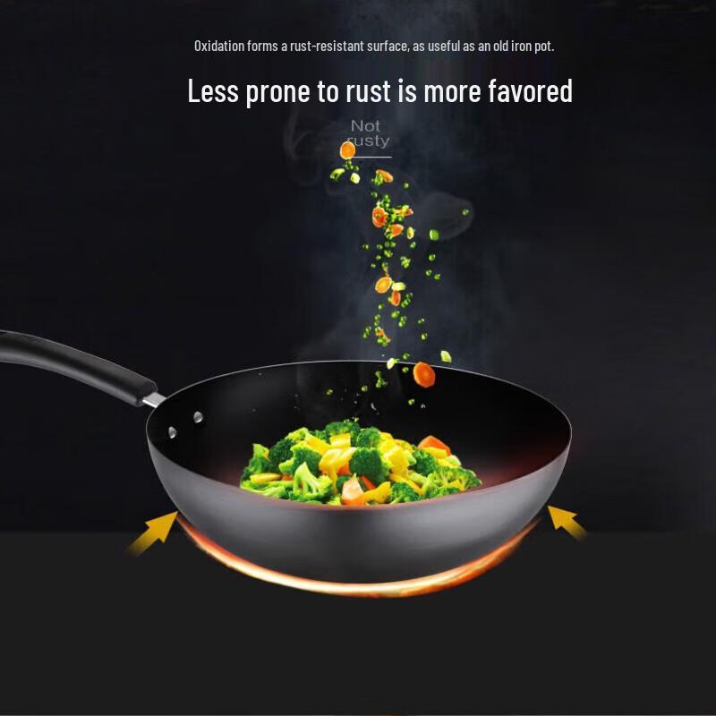 Aishida 30cm Fine Iron Wok with Lid