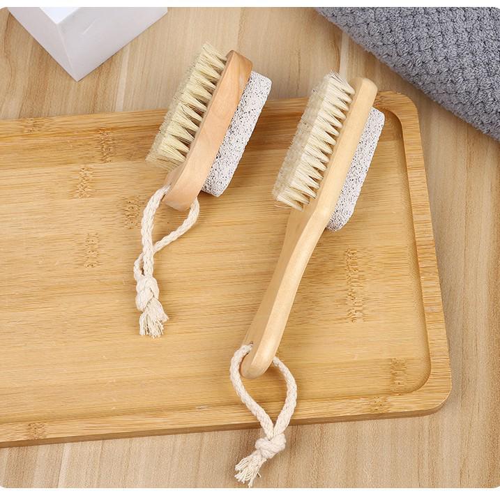 Hemu Boar Bristle Face & Bath Brush - Single-Sided for Face Wash, Back Scrub, and Nail Cleaning