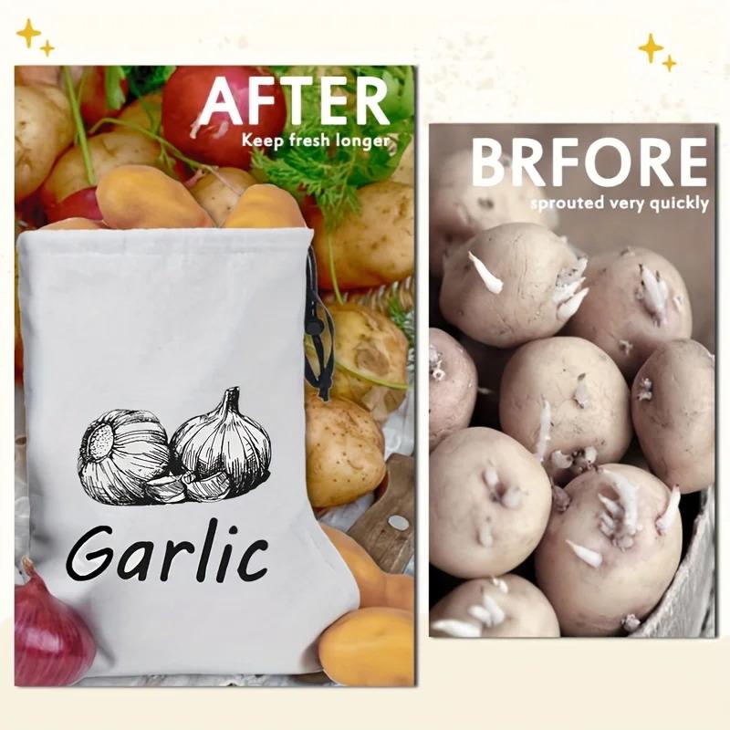 1/3Pcs Reusable Shopping Bags Vegetable Storage Bag Garlic Onion Fruit Drawstring Bags Canvas Bag Multipurpose Bags Portable