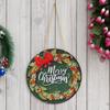 Wooden Merry Christmas Wreath Decorative Banner Door Wall Hanging | Christmas Tree Decoration Items Hanging Ornaments Props
