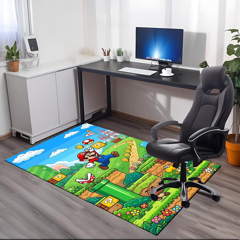 Mario Printed Carpetrugfor Office Chair Living Room Bedroom Kitchen Room Decor Gifts