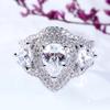 Sterling  Cubic Zirconia 3Pcs Set Rings Women for Wedding Engagement Party Luxury Trendy  Female Jewelry