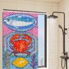Colorful Sardine Lobster Fish Ocean Bathroom Curtain Classic Anime Fabric Shower Curtain With 12 Hooks Waterproof Bathroom Decor