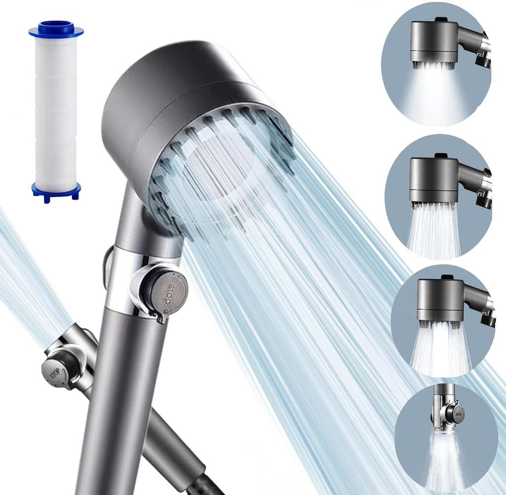 Shower Head for Bathroom Shower Knobs Shower Head Filtered Household Adjustable High Pressure Water Massage Head