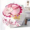 Piglet,Butterfly Theme Automatic Compact Folding Cute Umbrella - Portable and Durable, 8-Bone Iron Umbrella for All Weather0707095