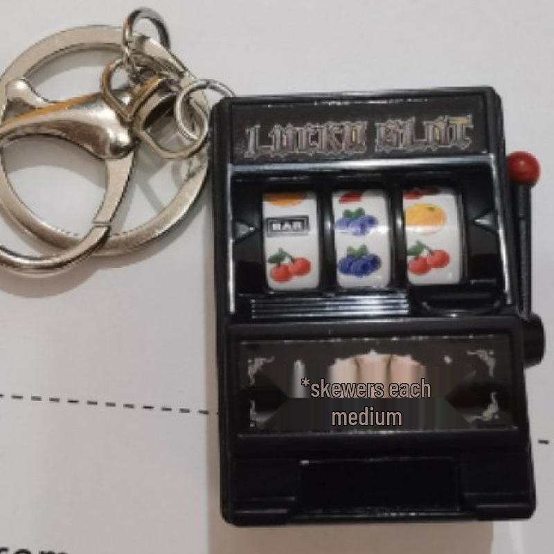Mini Fruit Slot Machine Keychain: Fun Mixed Bag Pendant for All