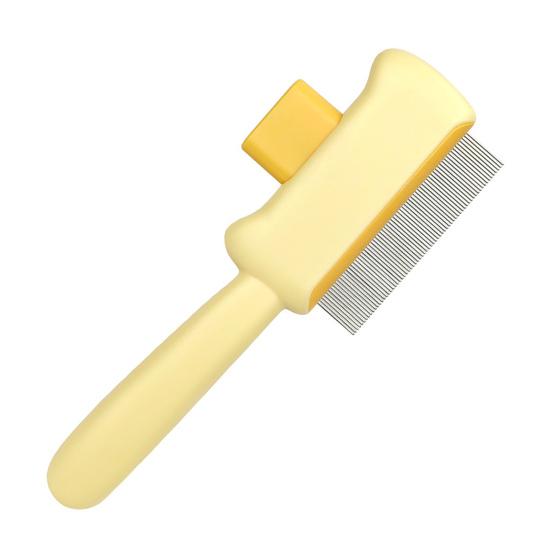 

Self Cleaning Cat Brush Pet Grooming Comb with Stainless Steel Dense Teeth Detangling Comb Removes Loose Fur for Dogs Cats Flea Removal