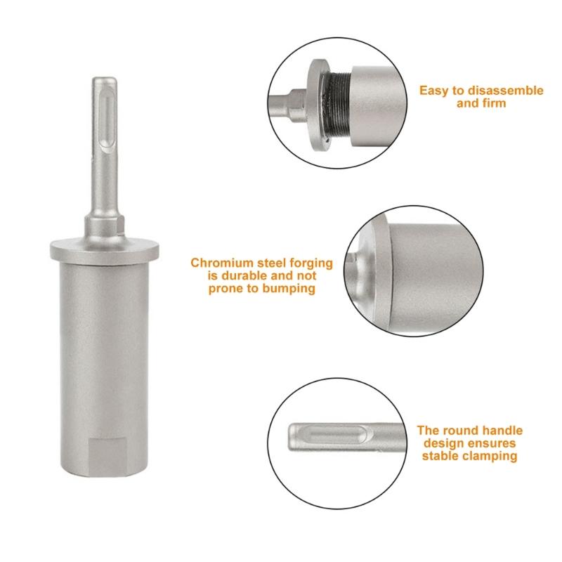 Removable Steel Grounding Rod Driver Tool Suitable for All Hammer Drills for Rebars and Drill Rod Piling