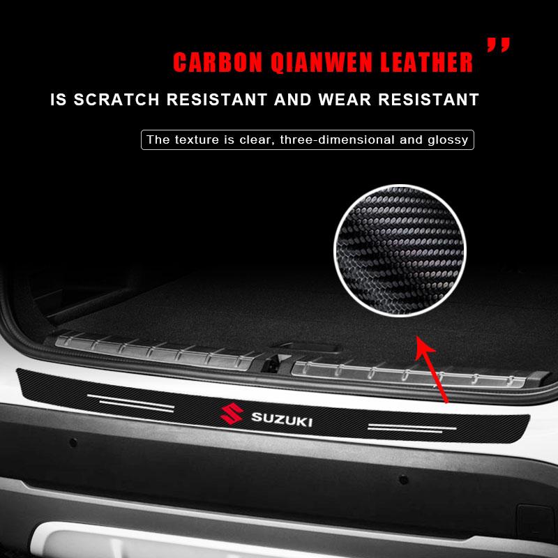 1pcs Carbon Fiber Car Trunk Rear Bumper Sticker Guard Plate Protector For Suzuki Jimny GW250 Samurai Vitara Swift Baleno SX4 Ignis Alto Splash Swace