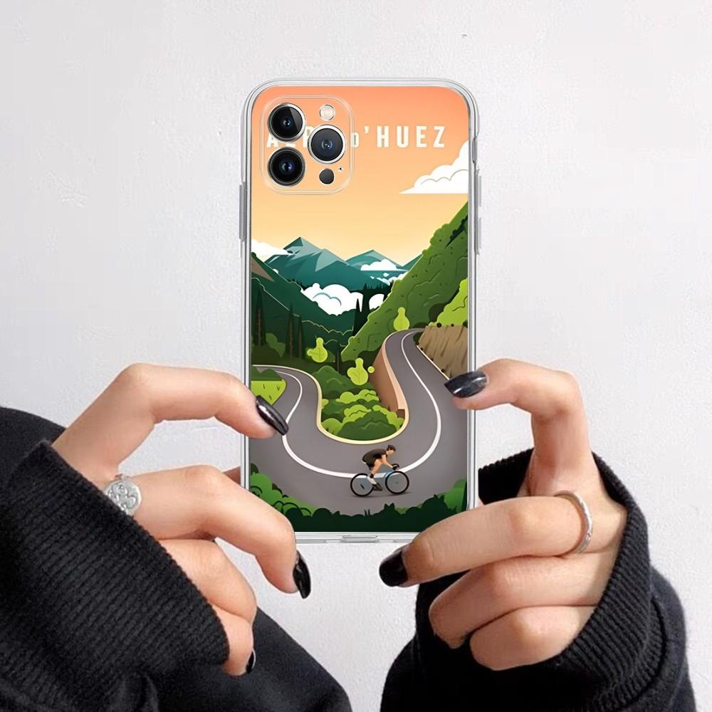 Bike Cycling art Phone Case For iPhone 11 12 13 14 Mini Pro Max XR X XS TPU Clear Case For 8 7 6 Plus SE 2020