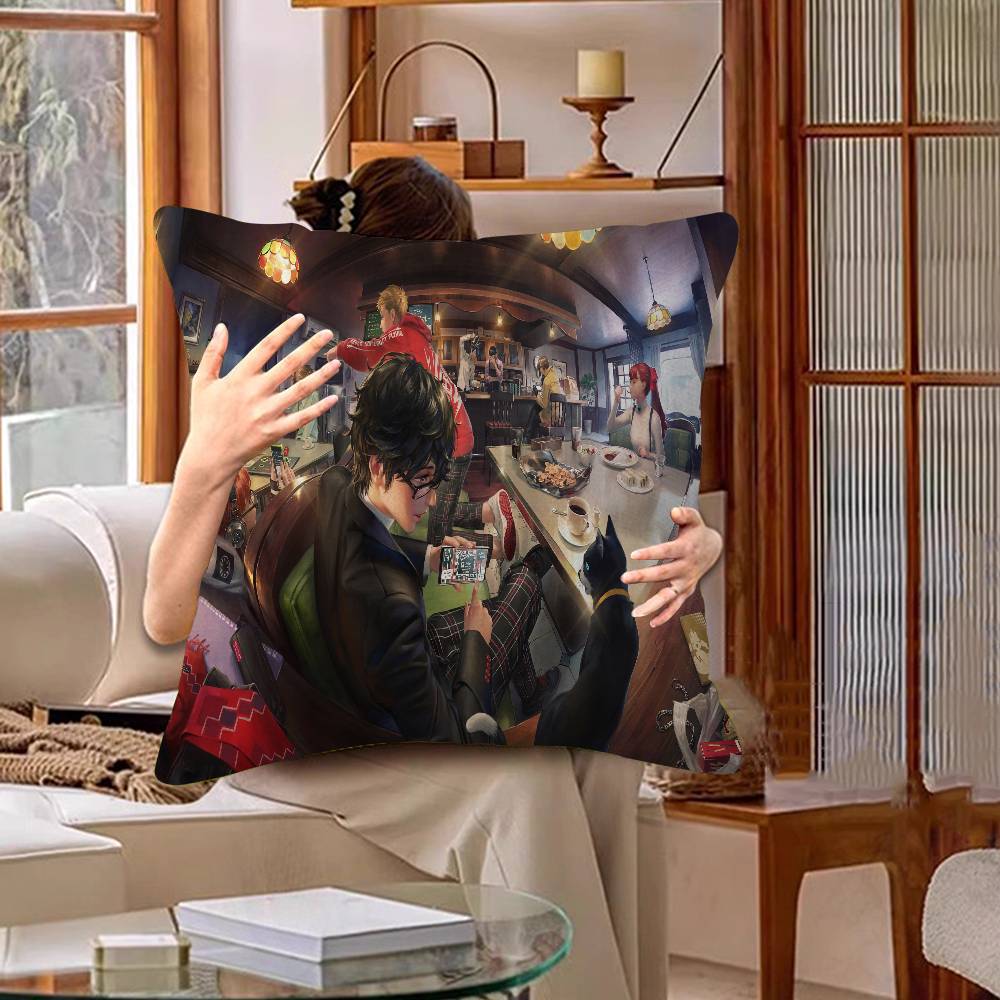 P-Persona 5 Pillow Cover For Bedroom Room And Living Room Sofa Decorative Cushion Cover