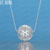 Silver 16-30 Inch Heart Pattern Ball Necklace Charm Jewelry