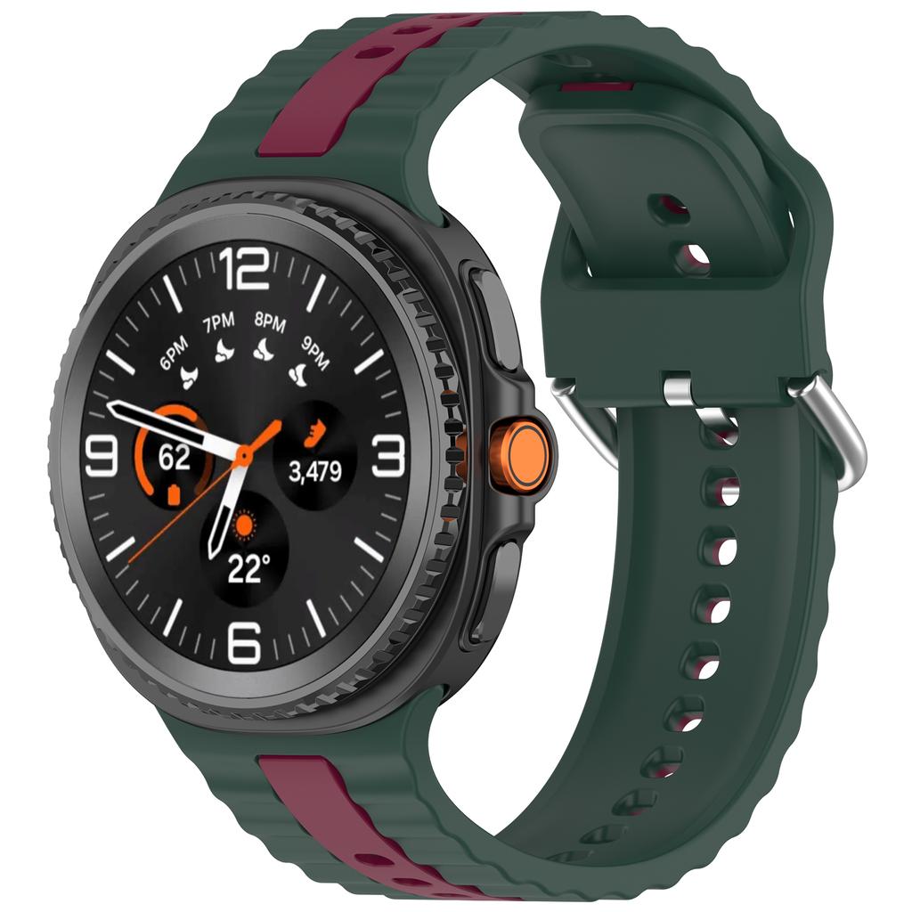 Two-tone Silicone Strap for Samsung Galaxy Watch 8 44mm 40mm Original Bracelet Belt Correa for Galaxy Watch 8 Classic 46mm Band