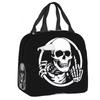 Skull Insulated Lunch Bag for School Office Resuable Thermal Cooler Lunch Box for Women Kids Food Container Bento Tote Bags