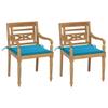 Day and Night - Day and Night Batavia Chairs 2 Units Solid Teak with Blue Cushions
