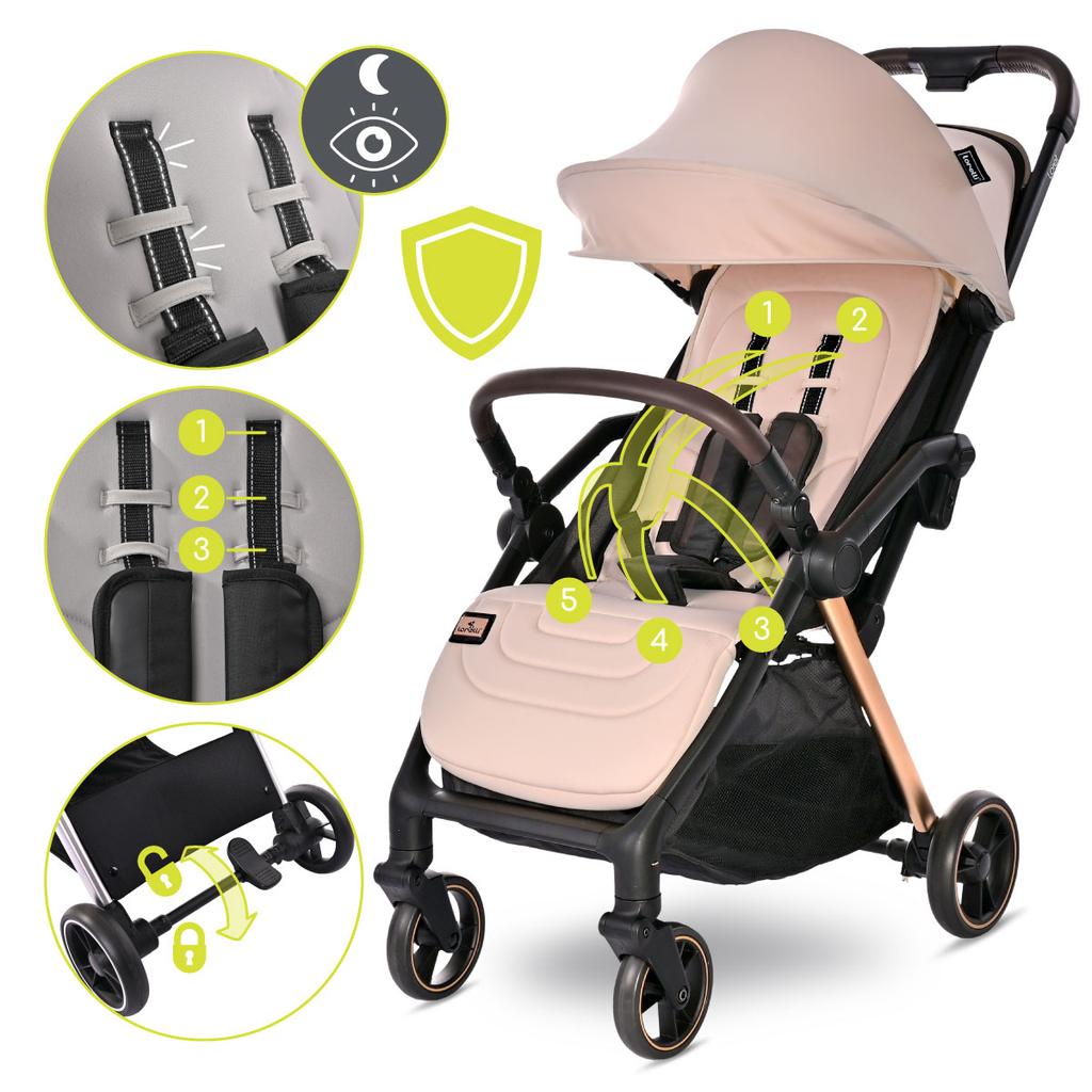 Lorelli loret - passeggino autofold fino a 22 kg | beige