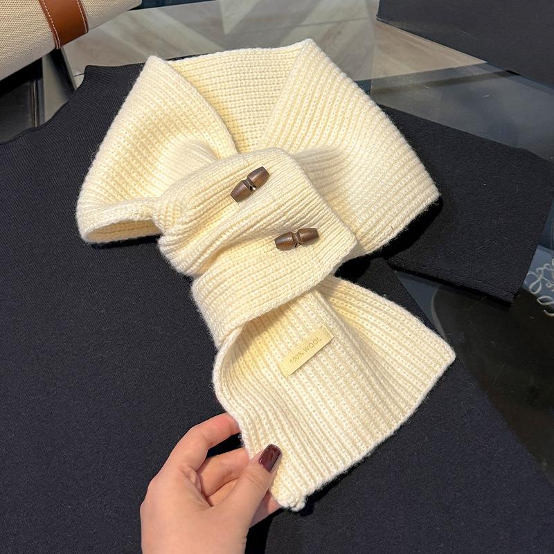 Wool Knitted Winter Scarf For Women Warm Cashmere Scarves Neckchief Solid Lady Shawl Wrap Female Pashmina Bufanda