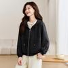 Spring 2025 Women's Casual Loose-Fit Hoodie Jacket - Trendy Age-Reducing Niche Design