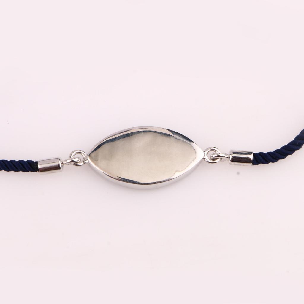Natural Lapis Lazuli Mother of Pearl Thread Bracelet 925 Sterling Silver Jewelry